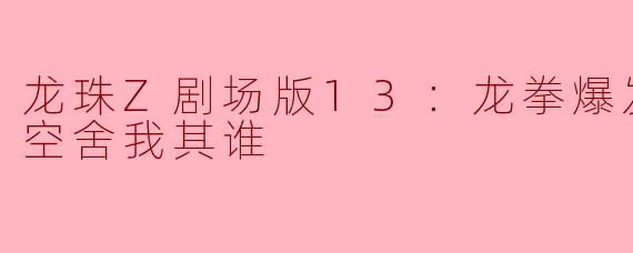 龙珠Z剧场版13：龙拳爆发!! 悟空舍我其谁